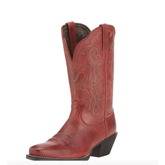 Ariat Legend Boots Womens Size 8.5B Red Cowgirl Western Embroidered - Picture 12 of 12